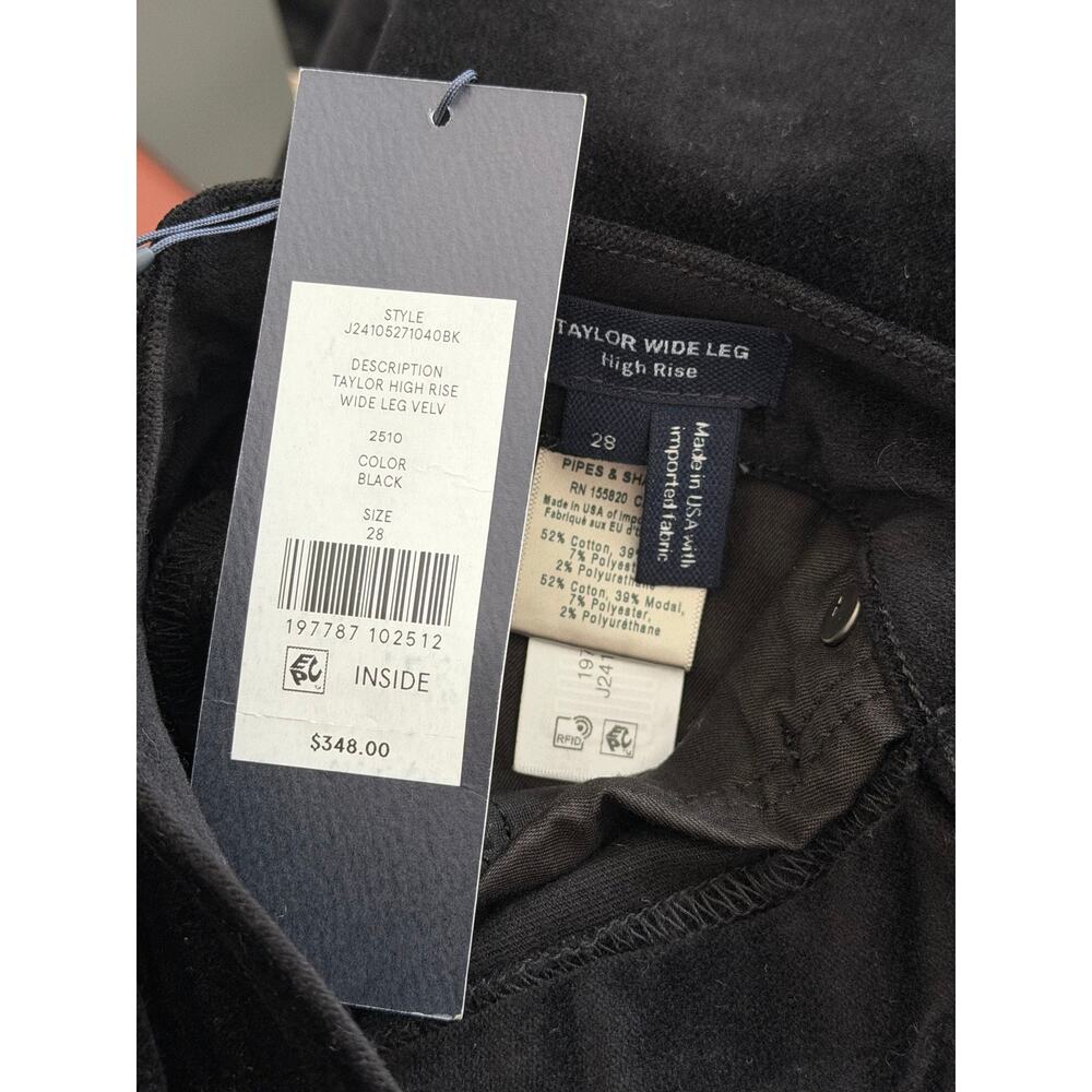 NEW Veronica Beard Taylor High Rise Velvet Jeans Black Size 28 - Picture 10 of 10